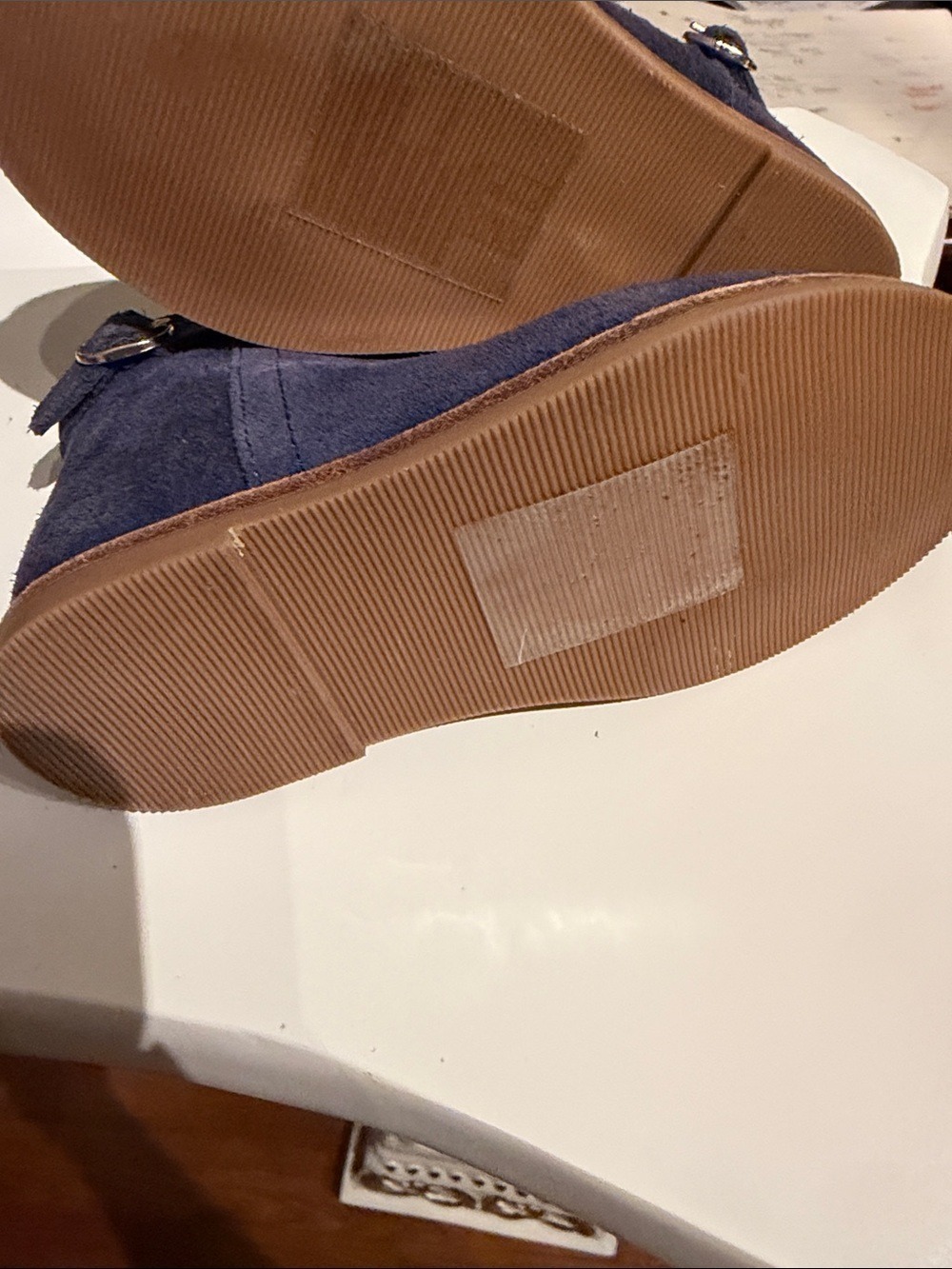 Janie and Jack Navy Suede Zip Ankle Boots Size 7 - Picture 12 of 12